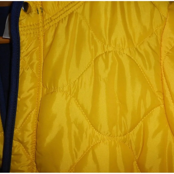 Firefighters Operation Warm Kids Size 18 Yellow/Navy Quilted Fleece Coat w/Hood. - Picture 3 of 9